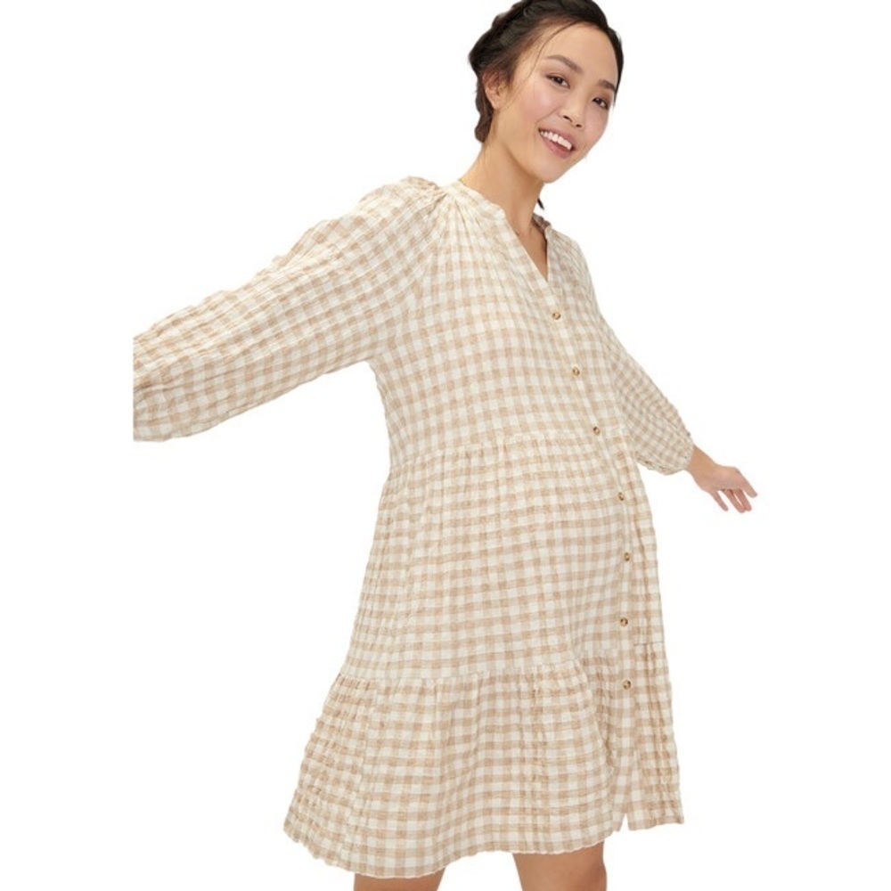 Hatch The Aurora Mini Dress Gingham Print Size 3/Large - Picture 2 of 13